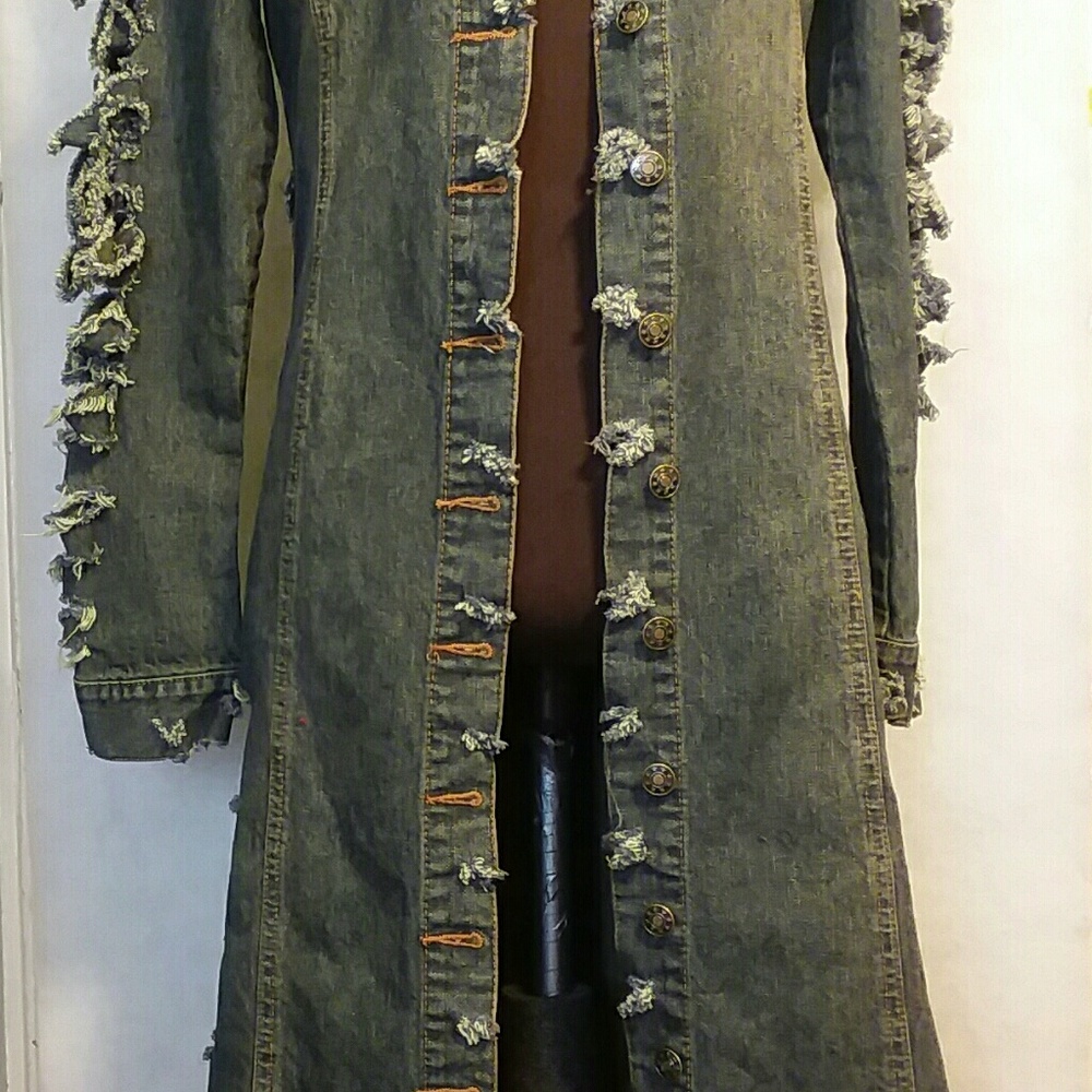DENIM BLUE JEANS COAT DRESS - Picture 6 of 8